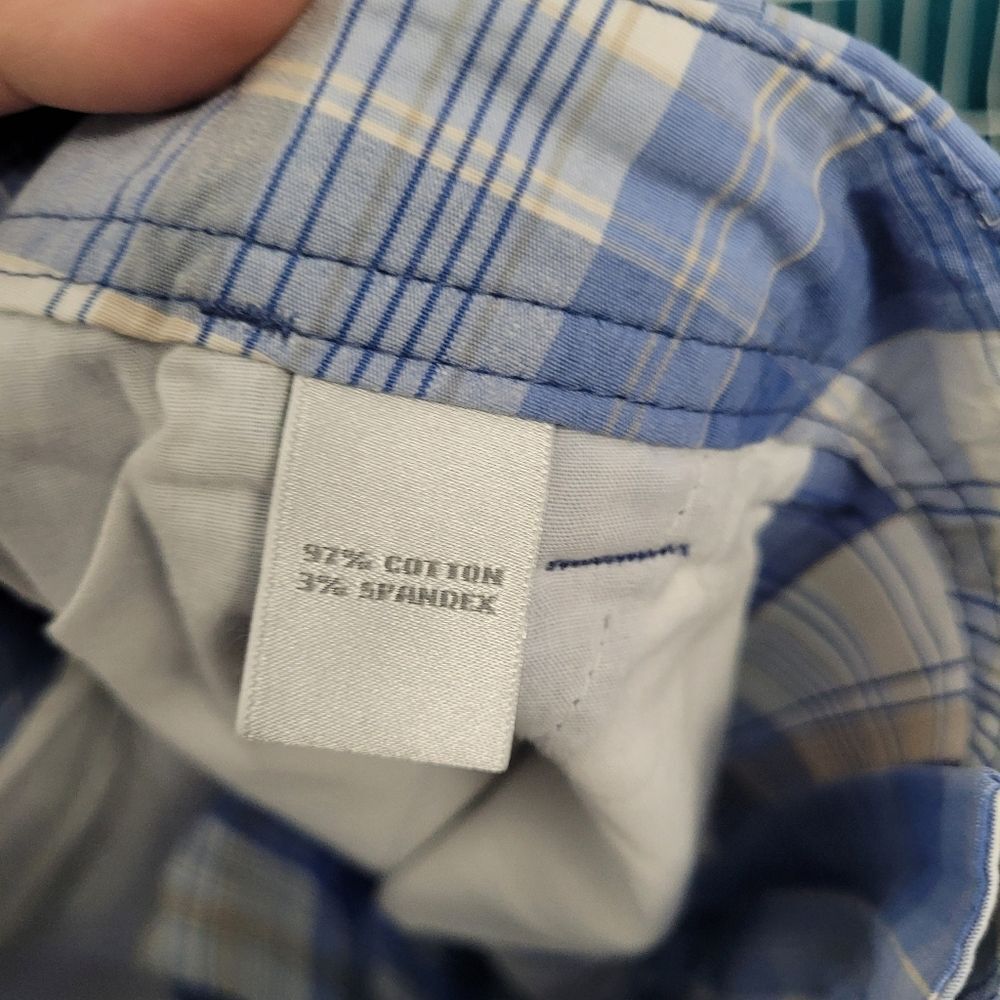 Vintage y2k Fashion Bug blue white plaid Bermuda preppy shorts size 12 NWT - Picture 4 of 7